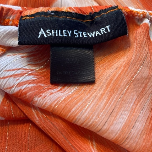 Ashley Stewart Orange Brush Strokes Print Top. Size 20W. P82 - Picture 4 of 4